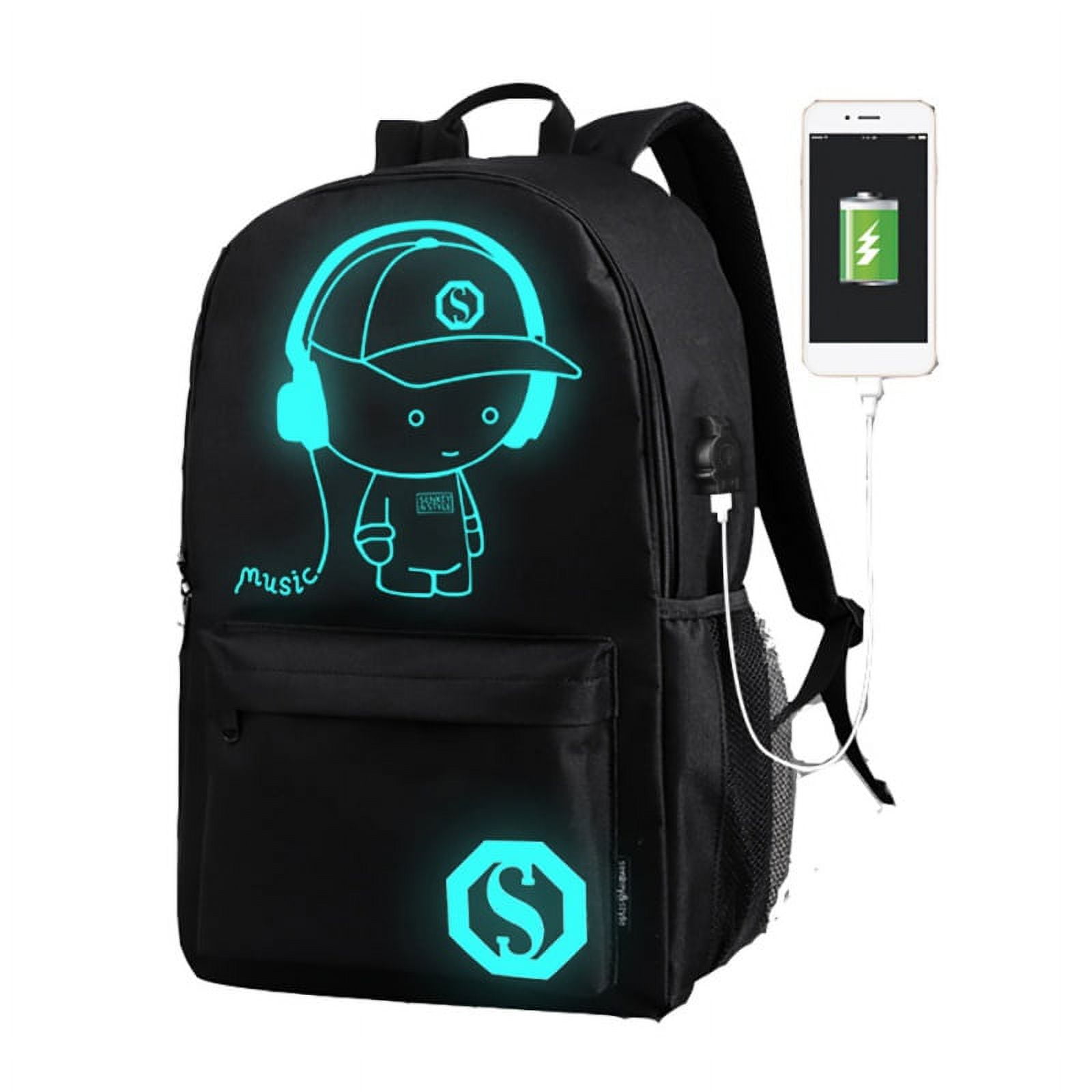 USB Charge Cool Boys School Backpack Waterproof Luminous School Bag Music Boy Backpacks Large Size Walmart