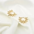 thumbnail image 3 of Spike Earrings for Women Huggie Hoop, Hypoallergenic S925 Sterling Silver Post 14K Gold Plated Dainty Spike Drop Dangle Huggie Earrings CZ Small Hoop Earrings Jewelry Gifts for Women, 3 of 5