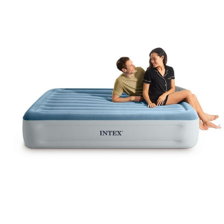 Intex 15 Essential Rest Dura-Beam Airbed Mattress with Internal Pump Included - QUEEN