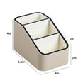 thumbnail image 2 of PU Leather Remote Control Holder, Small Desk Organizer Office Supply Bedside Caddy for Nightstand End Table Couch, Pen Remote Organizer with 3 Compartments (Beige), 2 of 7