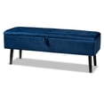 thumbnail image 1 of Baxton Studio Banc de Rangement en Bois Fini Bleu Marine et Brun Foncé, 1 of 12