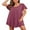 13-Purple Red, variant on JWD Womens Nightgown Short Sleeves Sleepwear Soft Loose Sleepshirt Scoopneck Pleated Nightshirt Loungewear