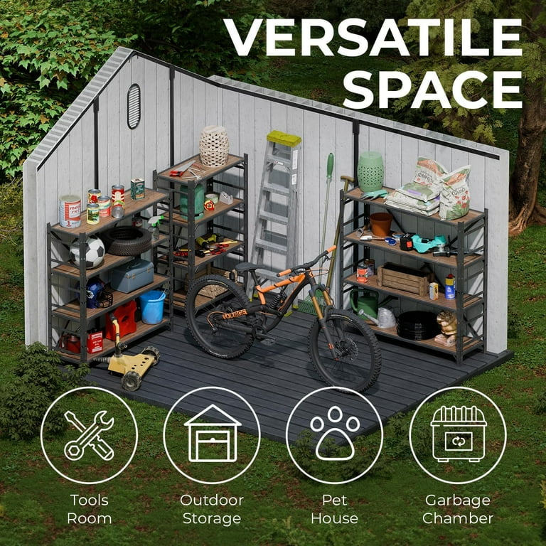 EconoHome 8x8 ft Waterproof Outdoor Shed with Heavy-Duty Resin