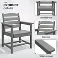 thumbnail image 3 of SERWALL Outdoor HDPE Dining Table Set, 7-Piece Outdoor Dining Table Sets with Umbrella Hole, Grey, 3 of 6