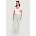 thumbnail image 2 of Women's Ruched Fold Over High Waisted Wide Leg Pull On Pants, 2 of 4