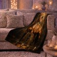 thumbnail image 5 of Majestic Bay Horse Golden Glow autumn celebration Living Room, Warm Flannel Blanket for Ranch House and Living Room, Festive autumn celebration Scene, Horse Lovers autumn celebration Gift, 5 of 7