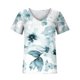 thumbnail image 4 of Fiudx Ropa de Mujer Camiseta Holgada Estampada con Cuello En V y Manga Corta para Mujer, 4 of 5