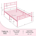 Topeakmart Twin XL Size Metal Platform Bed Frame with Headboard and