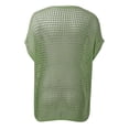 thumbnail image 6 of Crochet Coverups for Women Summer Cap Sleeve Hollow Out Casual Cruise Beach Vacation Tops Knit Pullover Sweater Dark Green L, 6 of 7