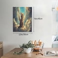 thumbnail image 2 of Xecao Sunshine Cloud Cute Cat for Ready-to-Hang Canvas Art 12x16 Inches - Waterproof HD Print Solid Wood Frame for Gifting,Vertical, 2 of 8