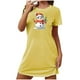 thumbnail image 2 of Camisón corto navideño para mujer, talla grande, cuello redondo, manga corta, estampado en el pecho, vestido de noche para mujer, 2 of 3