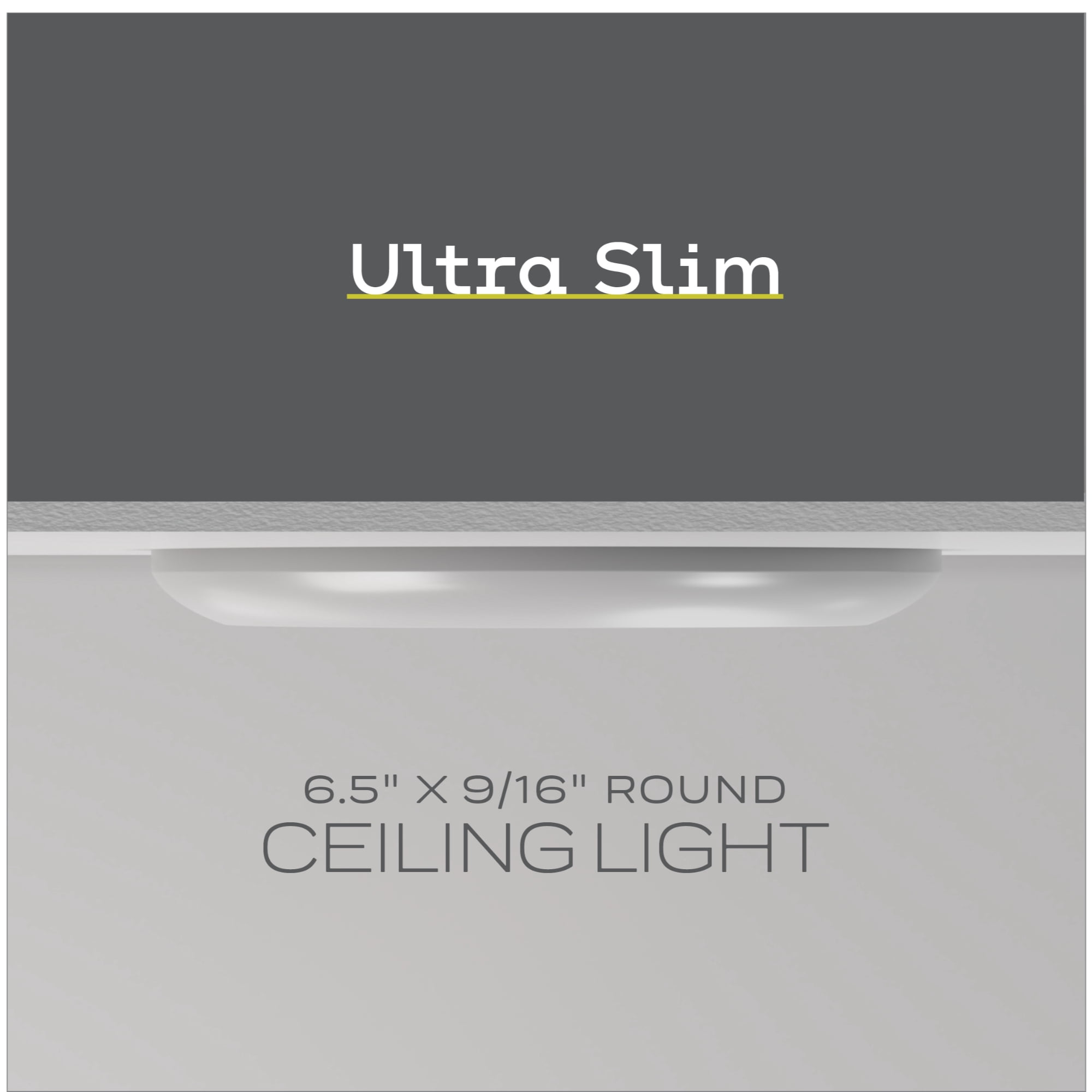 Next Glow Ultra Slim 6.5" LED Ceiling Light Fixture, 4000K Round, Dimmable Flush Mount Light, White