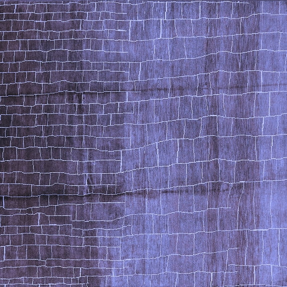 Ahgly Company Indoor Square Solid Blue Modern Area Rugs, 4' Square