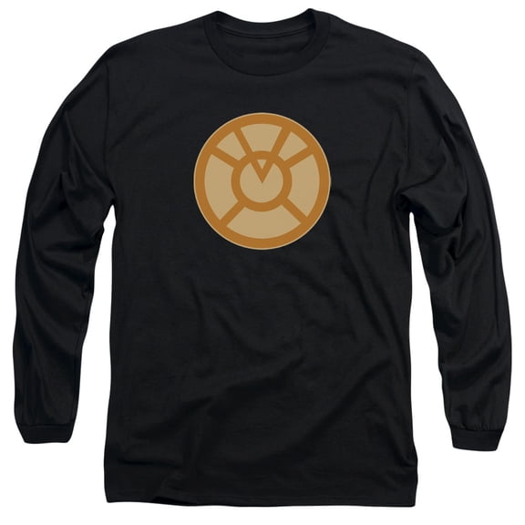 Green Lantern Orange Symbol Long Sleeve Adult 18/1 T-Shirt Black