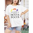 thumbnail image 2 of XCHQRTI Women Plus Size Hocus Pocus Shirt Graphic Halloween Casual Letter T-Shirt Short Sleeve Quote Funny Saying Top Tees, 2 of 7