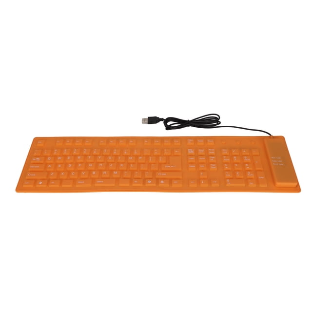 Foldable Silicone Keyboard, 108 Keys USB Wired Waterproof Rollup Keyboard, Dustproof Anti Oil Computer Keyboard for PC Notebook Laptop, Mute Typing