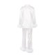 thumbnail image 4 of VISgogo Pijamas para Mujer, Decoración de Plumas, Manga Larga, Cuello de Solapa con Botones, Tops + Pantalones, Conjunto de Pijama VISgogo moda, 4 of 9