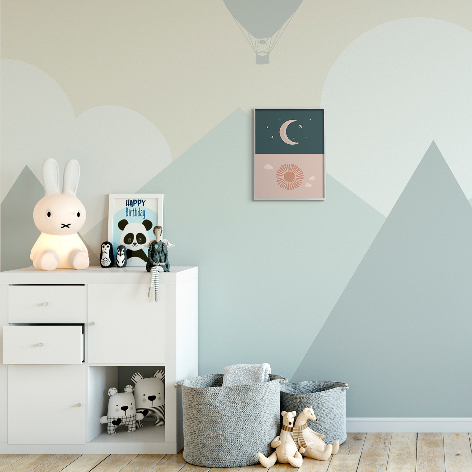 Night Sky over Sunny Day Muted Tones 11 in x 14 in Framed Painting Art Prints, by Stupell Home Décor