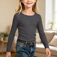 thumbnail image 5 of biudgviw Girls Long Sleeve Shirts Casual Crewneck Soft Base Layer Kids Textured Comfortable Undershirts for Everyday Wear(Dark Gray,12-13 Years), 5 of 7