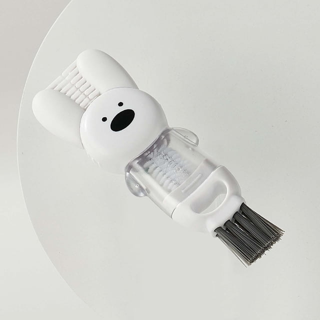 Cepillo Limpiador de Tapas de Tazas 4 En 1 | Mini Cepillo Limpiador de Tapas de Vidrio con Cerdas Dobles de Nailon y Acero Inoxidable | Fácil de Enjuagar, Mango Giratorio, Orificio para Colgar | Idea