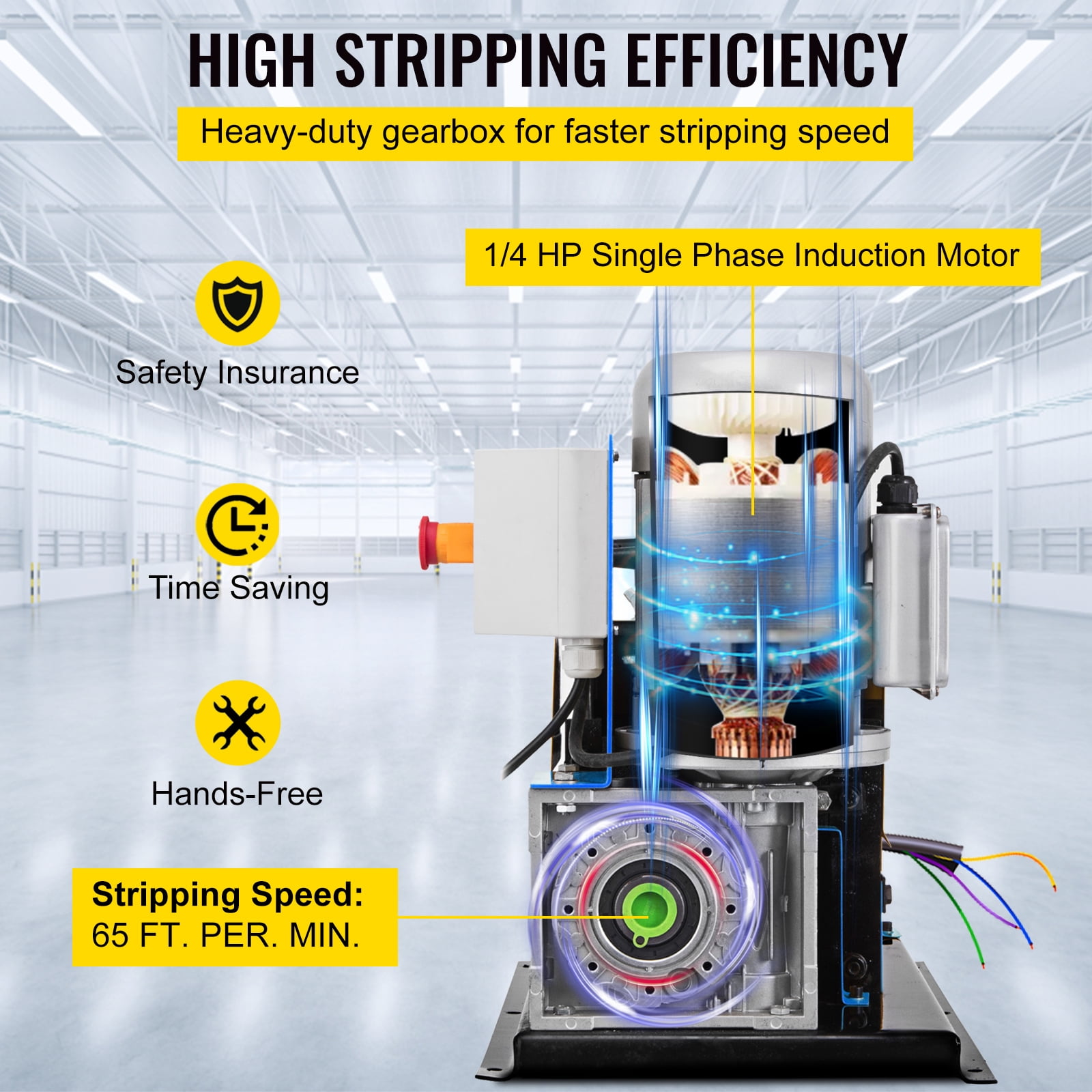 KFFKFF DA 0.06 inch -1.5 inch,Automatic Wire Stripper Machine 11 Channels 10 Blades