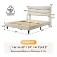 thumbnail image 4 of EnHomee Twin Size Bed Frame with Headboard Upholstered Bed Frame Twin with Storage Twin Size Bed Frame with Charge Station Beige, No Box Spring Needed, Noise Free, 4 of 8