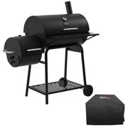 Royal Gourmet CC1830FC 28 Charcoal Grill with Offset Smoker, With Cover,855 Sq. In. Cooking Area, Front Shelf,Charcoal Grill for Outdoor Grilling and Backyard Cooking, Black