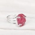 thumbnail image 3 of AAA Natural Ruby Ring, Rough Ruby Gemstone Ring, July Birthstone, 3 Plain Band, 925 Sterling Silver, Womens Ring, Christmas, Thanksgiving, Handmade, Statement Jewelry, Raw Gemstone Jewelry, 3 of 5