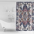 thumbnail image 2 of Boho Ethnic Style Shower Curtain, 72" x 72", Retro Leaves Texture Waterproof Bathroom Curtain Washable Shower Curtain Set with 12 Hooks, 2 of 6