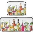 thumbnail image 5 of SKYSONIC Watercolor Cocktails Kitchen Rugs 2 Pieces, Summer Drinks Floor Mat Room Area Rug Washable Carpet Perfect for Living Room Bedroom Entryway, 5 of 7
