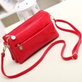 thumbnail image 4 of Bolso bandolera para mujer con cremallera multicapa, rojo grande, 4 of 5