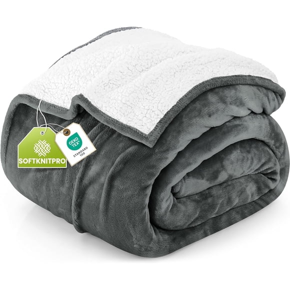 Utopia Bedding Sherpa Blanket Queen Size (Grey, 9