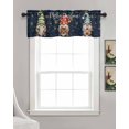 thumbnail image 3 of Black Christmas Kitchen Valances for Windows Farmhouse Linen Window Valance Curtain for Living Room Window Treatment Winter Gnomes Golden Snowflake Xmas Valance Rod Pocket Topper Drape, 60 x 18 Inch, 3 of 6