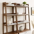 thumbnail image 4 of Modway Bixby Wood Bookshelves - Set of 2 in Walnut White, 4 of 5