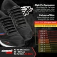 thumbnail image 5 of Diagonal One Shoelaces, No Tie Elastic Silicone Shoe Laces, 16 Slip On Tieless Flat Silicon Sneakers, Black, 5 of 8