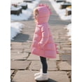 thumbnail image 5 of HILEELANG Toddler Girl Winter Puffer Jackets Coats Pink Dinosaur Hooded Light Weight Padded Outerwear 12-24M, 5 of 9