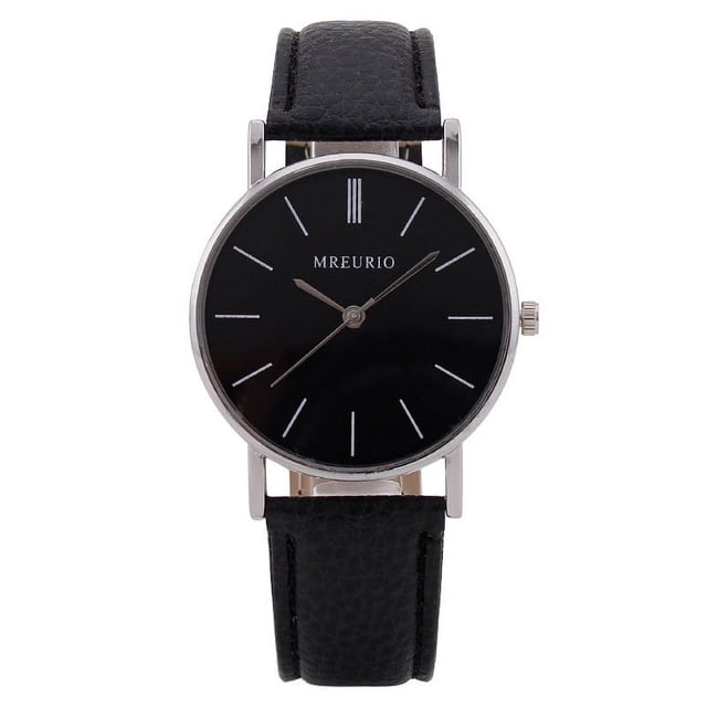 Sleek Minimalist Fashion with Strap Dial Men's Quartz Leather Watch Gift Watch