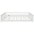 thumbnail image 3 of Miniyam Full Size Toddler Floor Bed with Safety Guardrails, White, 3 of 7