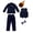 A Navy Blue Jacket 4PCS, variant on Kids Youth Formal Dress Suits 4PCS Set for Boys Toddler Flower Girl Dresswear Outfit Fleece Suit Jacket + Vest + Pants + Bowtie Fall Winter Solid Colour Gentleman Suit Outfit 5-16 Years