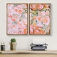 thumbnail image 3 of IDEA4WALL Framed Canvas Print Wall Art Set Pastel Rose Flower Bouquet Abstract Retro Fine Art Decor Vintage Floral Artwork Contemporary Minimal for Living Room, Bedroom, Office - Natural 16"x24"x2, 3 of 5