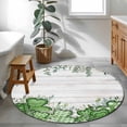 thumbnail image 4 of St. Patrick's Round Area Rugs Collection 3', Lucky Shamrock Green Eucalyptus Floral Farm Wooden Non Slip Indoor Circular Throw Runner Rug Floor Mat Carpet for Living Room Dining Table Bedroom Nursery, 4 of 9