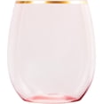 thumbnail image 3 of PLASTICPRO 12 Oz Disposable Stemless Wine Glasses Translucent Pink Plastic Cups for Party, 6-Pack, 3 of 3