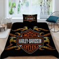 thumbnail image 1 of Harley Davidson Motorcycle Duvet Cover Set 100% Microfiber 3D Print Harley Motors Bedding Set Include Duvet Cover + Pillowcases, 1 of 5