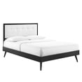 thumbnail image 1 of Modway Willow Full Wood Platform Bed with Splayed Legs in Black/White, 1 of 7