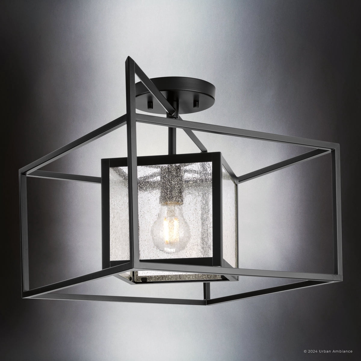 Luxury Transitional Ceiling Light, Matte Black, UHP4730