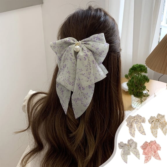 Yatlte Hair Bows for Girls & Women – Big Hair Bows Clips, Hair Ribbons, Non-Slip Grip, Large Bows Hair Clip Oversized Hair Ribbons Long Tail Big Hair Bows Accessories