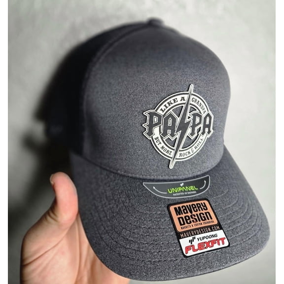 PAPA Trucker Hat "PAPA Like A Grandpa Only More Rock & Roll" Gifts for Dad Grandpa PAPA Pop Pop PawPaw Fathers Day Birthday Christmas