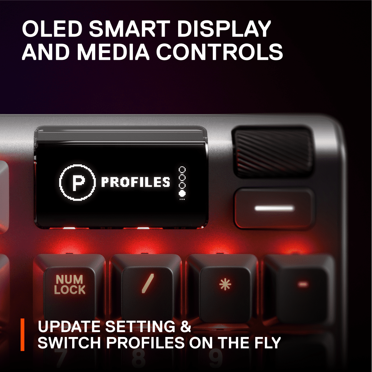 SteelSeries Apex 7 Mechanical Gaming Keyboard with OLED Smart Display and Rapid Tap – USB Passthrough and Media Controls – Linear, Quiet – RGB Backlit