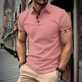 thumbnail image 2 of Men's Casual Polo Shirts Classic Button Basic Short Sleeve Fashion Golf Collared Shirt Hot Pink S, 2 of 9