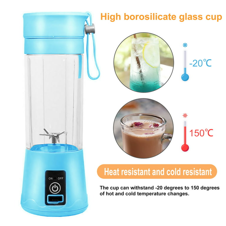 13.4 oz USB Electric Safety Juicer Cup Fruit Juice Mixer Mini Portable Rechargeable Juicing Mixing Crush Ice Smoothie Travel Blender Mixer Machine